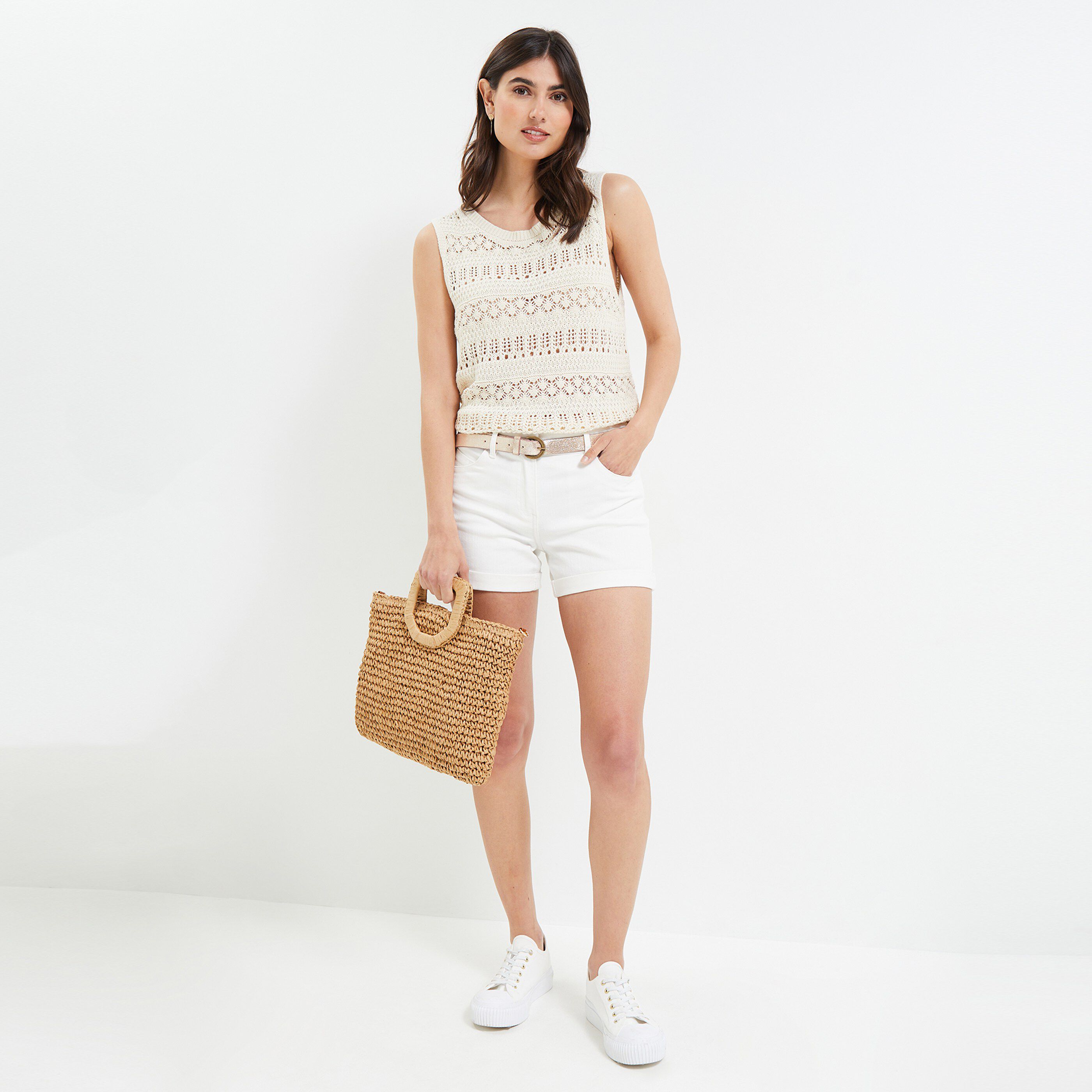 Pull en crochet femme - ECRU