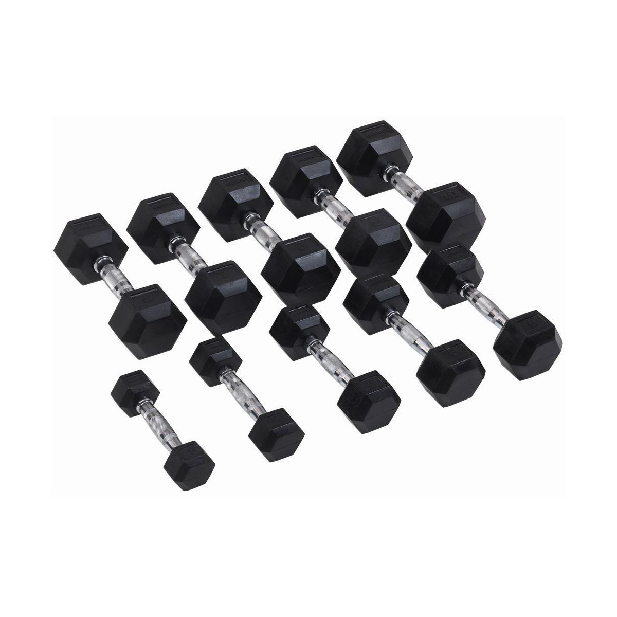 Master Fitness Master Gummi / krom hex hantel 30 kg