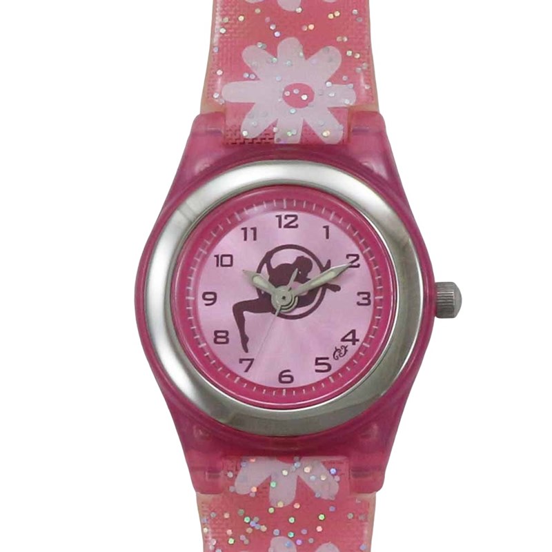 Montre GR - gymnastique rythmique rose pailleté