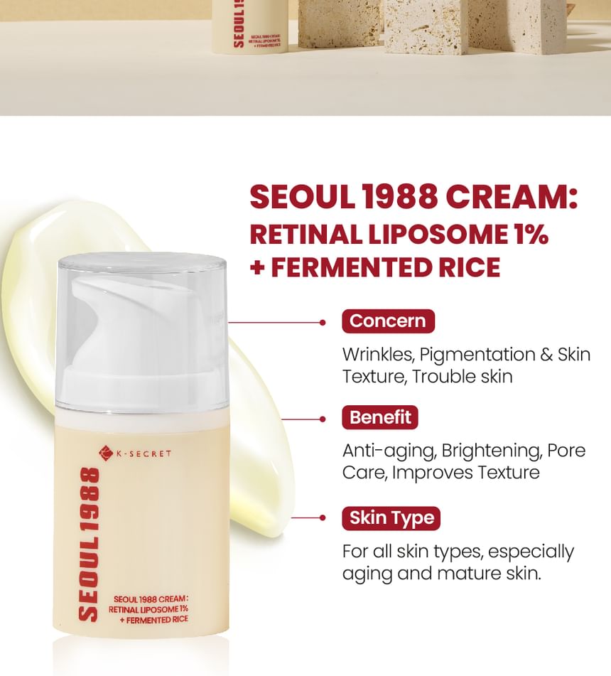 KSECRET - SEOUL 1988 Cream: Retinale liposomen 1% + gefermenteerde rijst