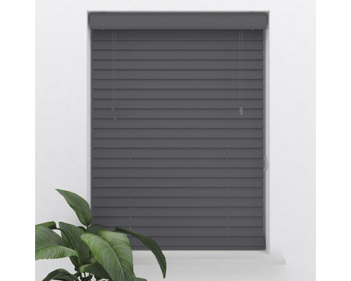 PVC-jaloezie, houtlook, antraciet, 60x130 cm