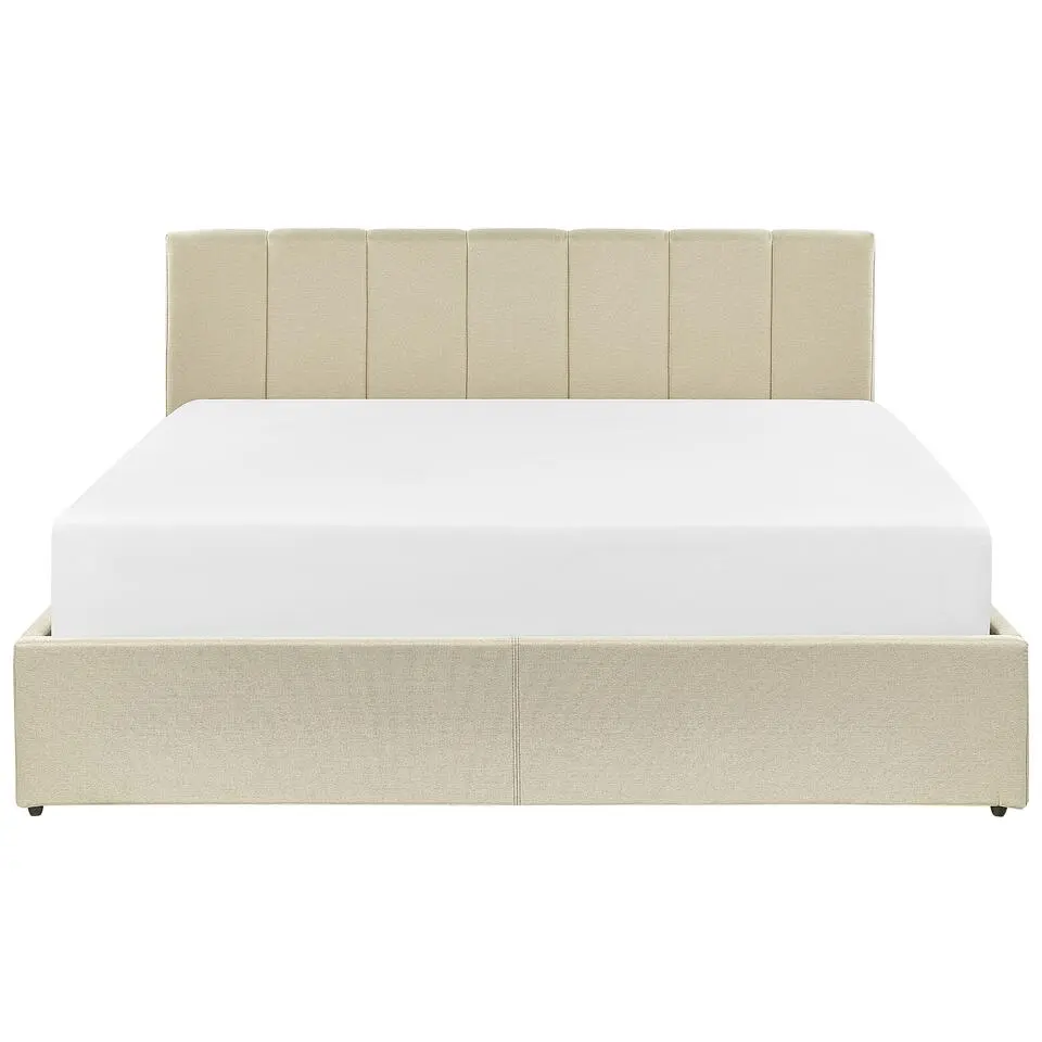 DREUX - Bed met opbergruimte - Beige - 160 x 200 cm - Polyester