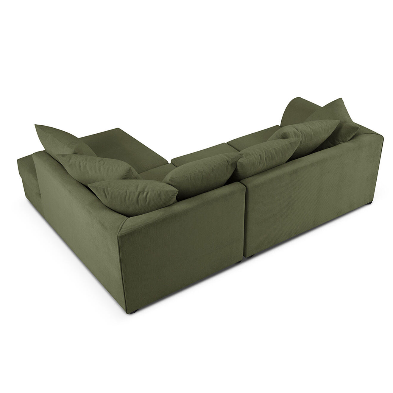 Mazzini Sofas Canapé d'angle Droit Quince Velours côtelé 4 Places vert - 221x171x80 cm