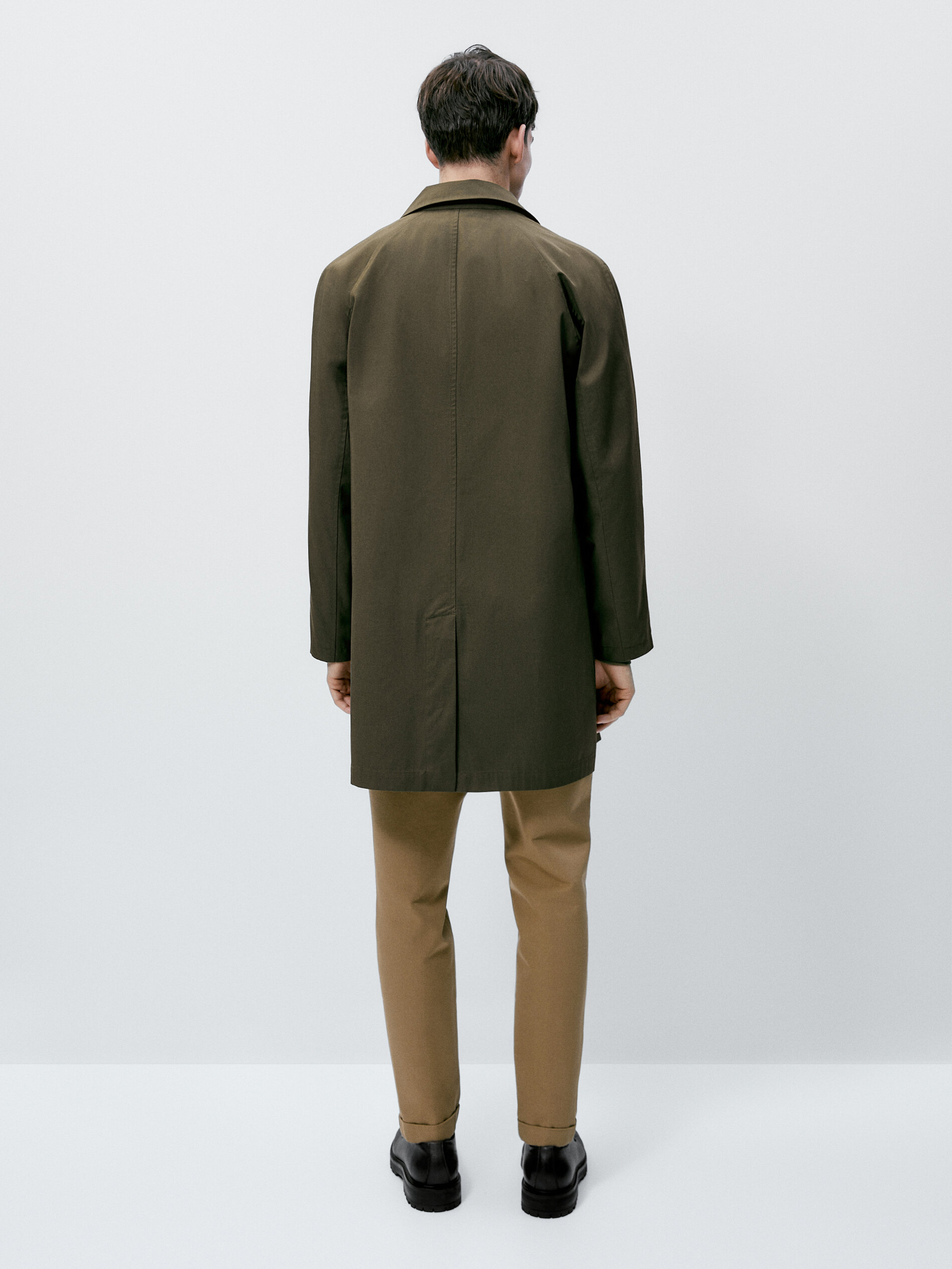 Chaqueta trench coat algodón - KHAKI