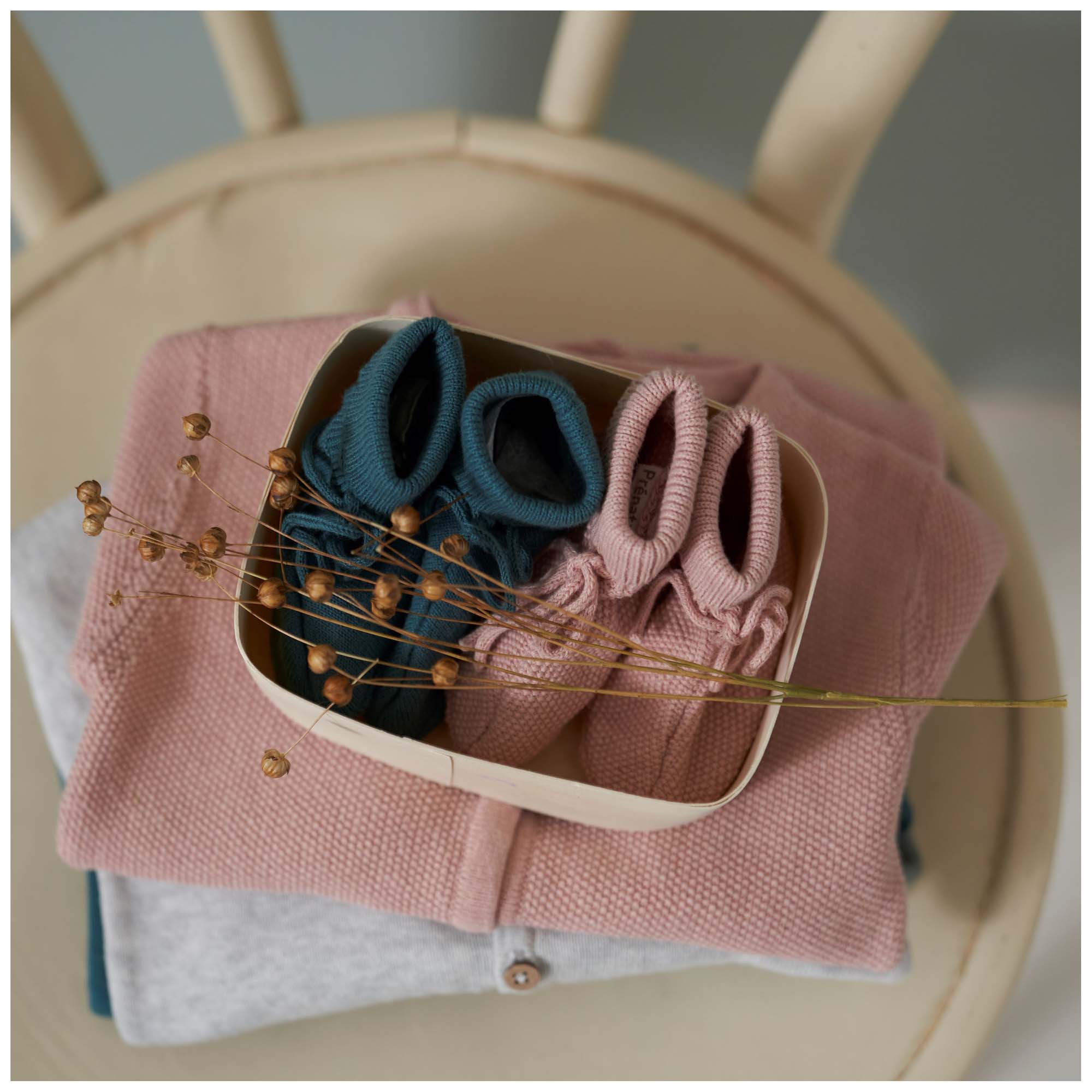 Prénatal newborn slofjes  roze