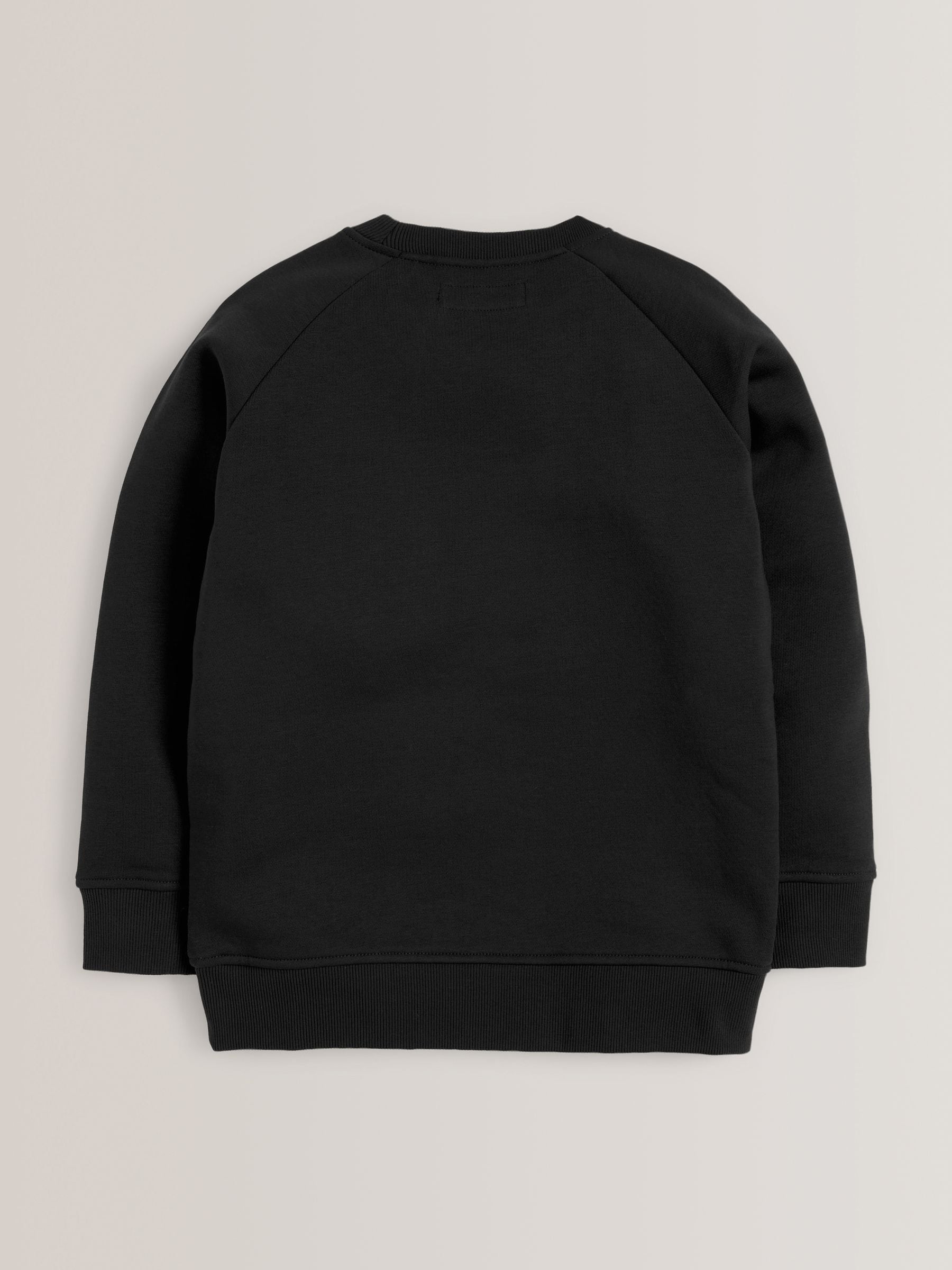 Zwart - Schoolsweater met ronde hals (3-16jr)