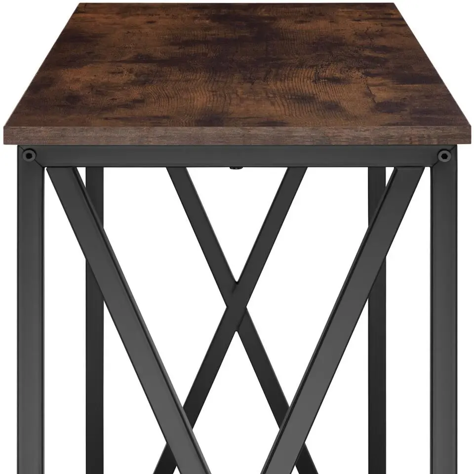 tectake Consoletafel Tacoma 100x35x80,5cm, Industrieel Hout Donker, Rustiek