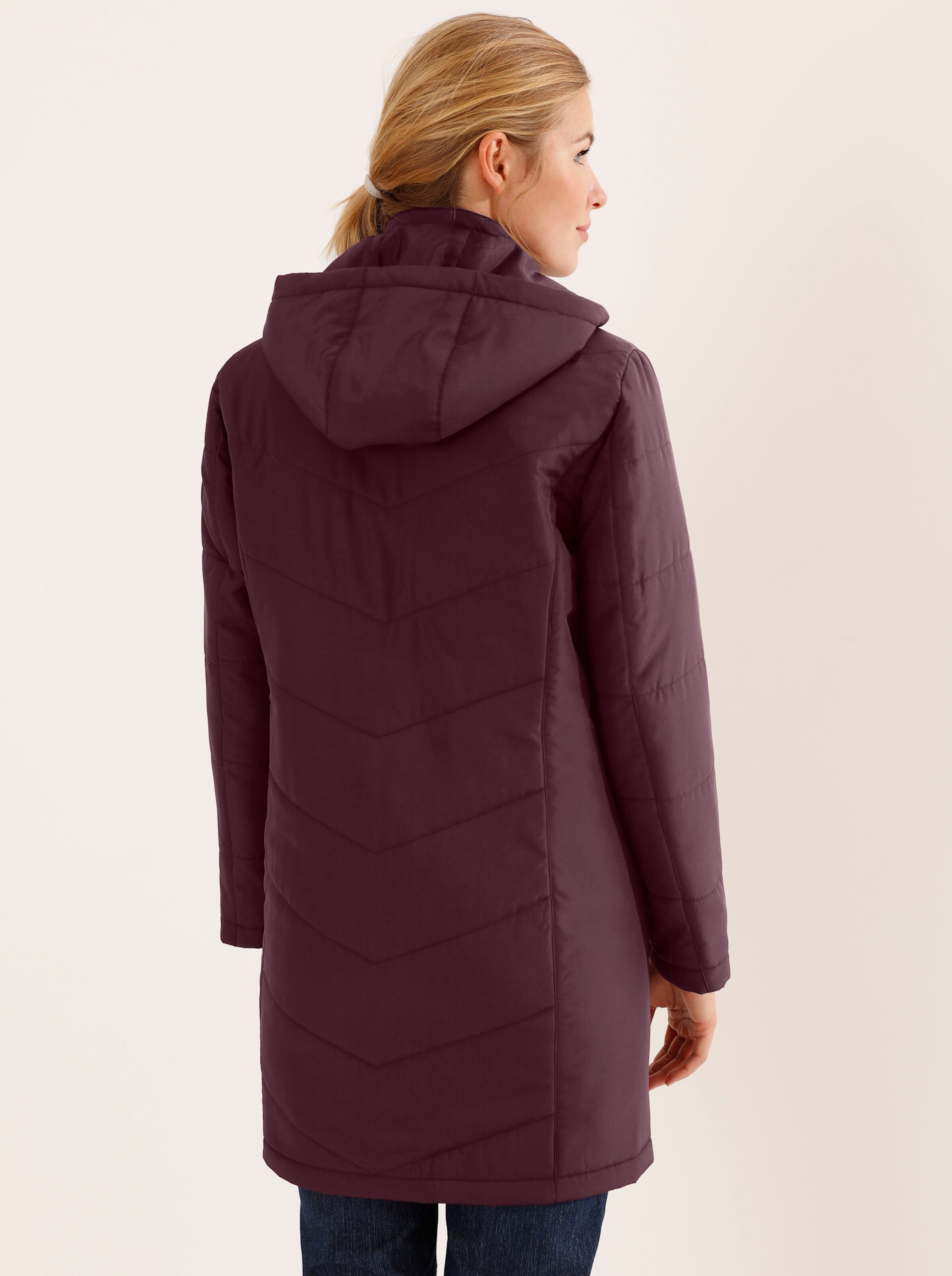 Longjacke mit abnehmbarer Kapuze