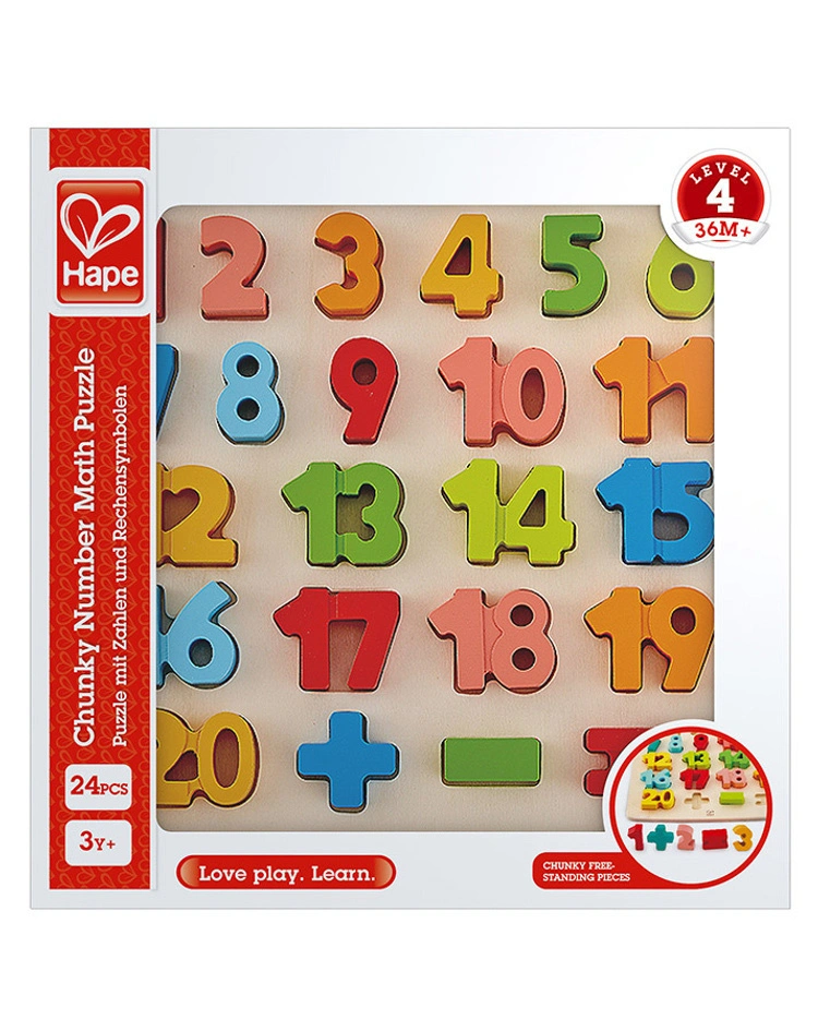 Steckpuzzle ZAHLEN & RECHENSYMBOLE 24-teilig aus Holz