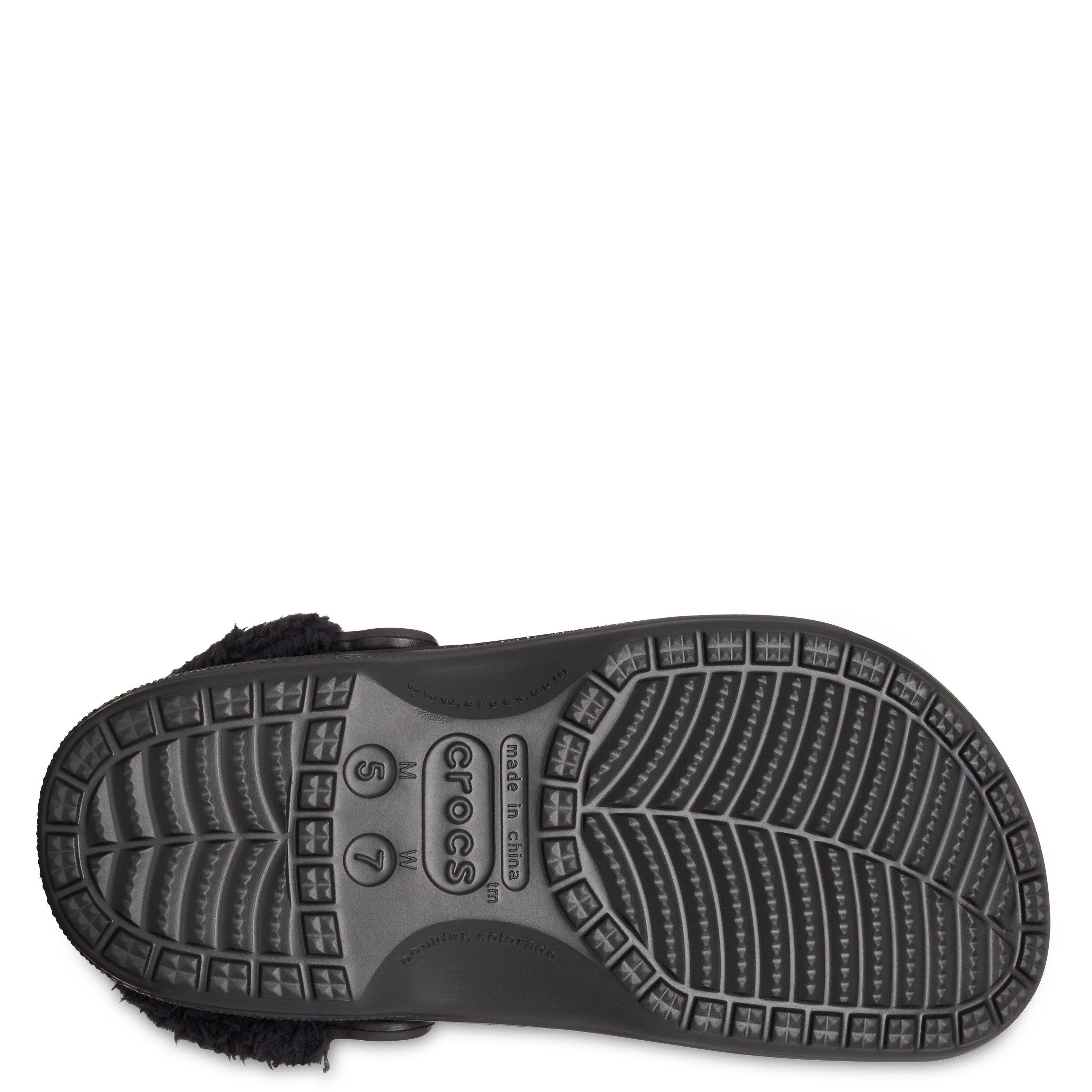 Crocs Baya Lined Fuzz Strap Clogs Womens