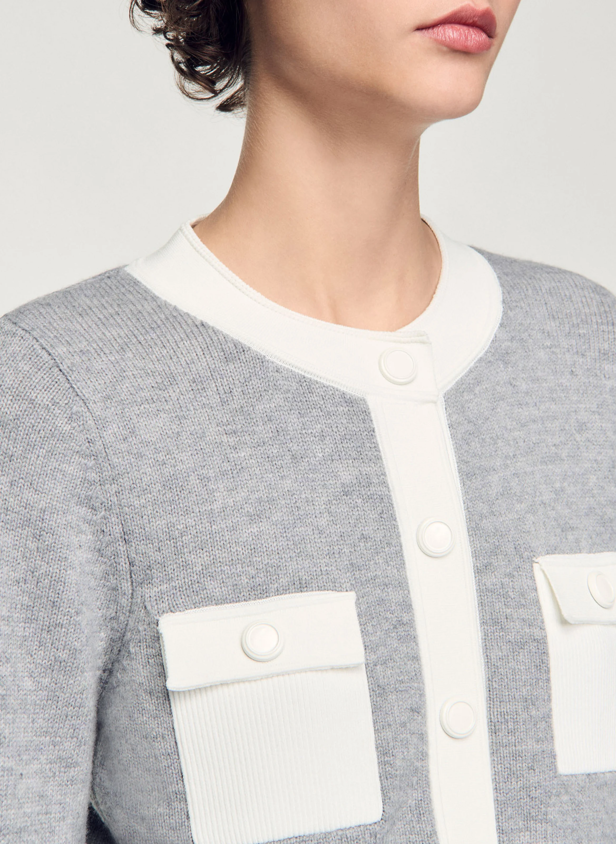 Cardigan en laine et cachemire | Gris