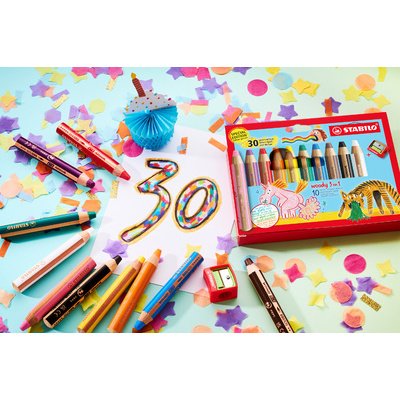 Crayon multi-talents woody 3 en 1, étui de 10 30 ans