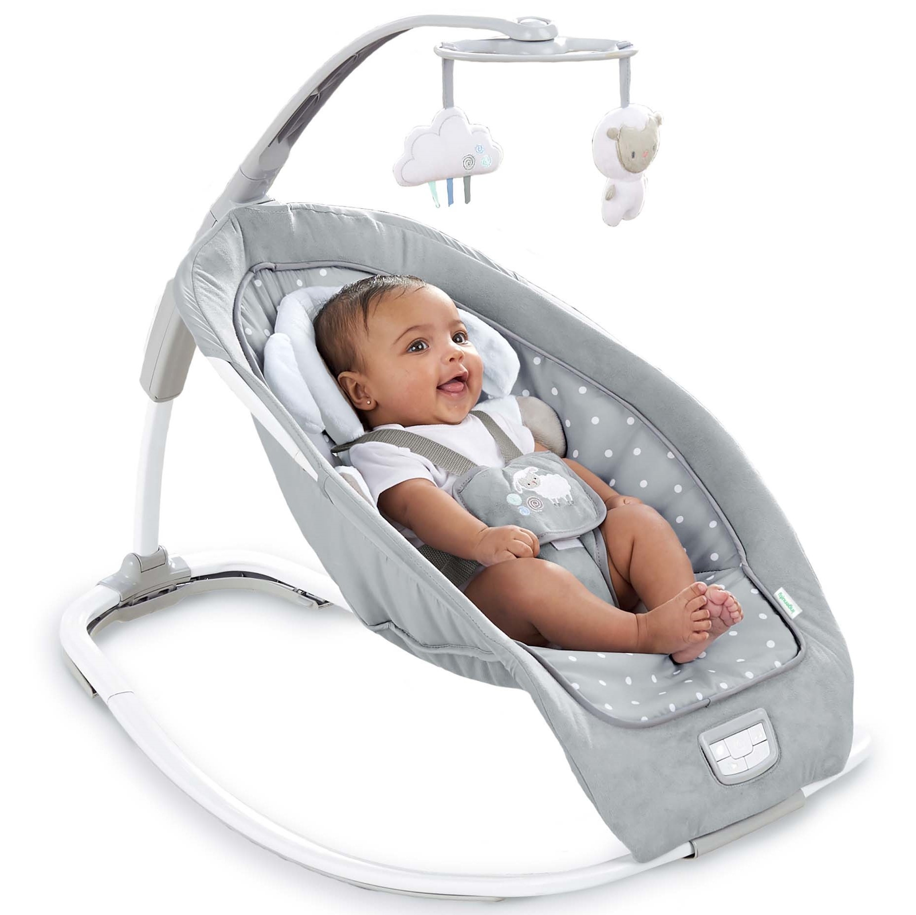Ingenuity Rocker Seat Lamb - babywieg 0-18kg grijs