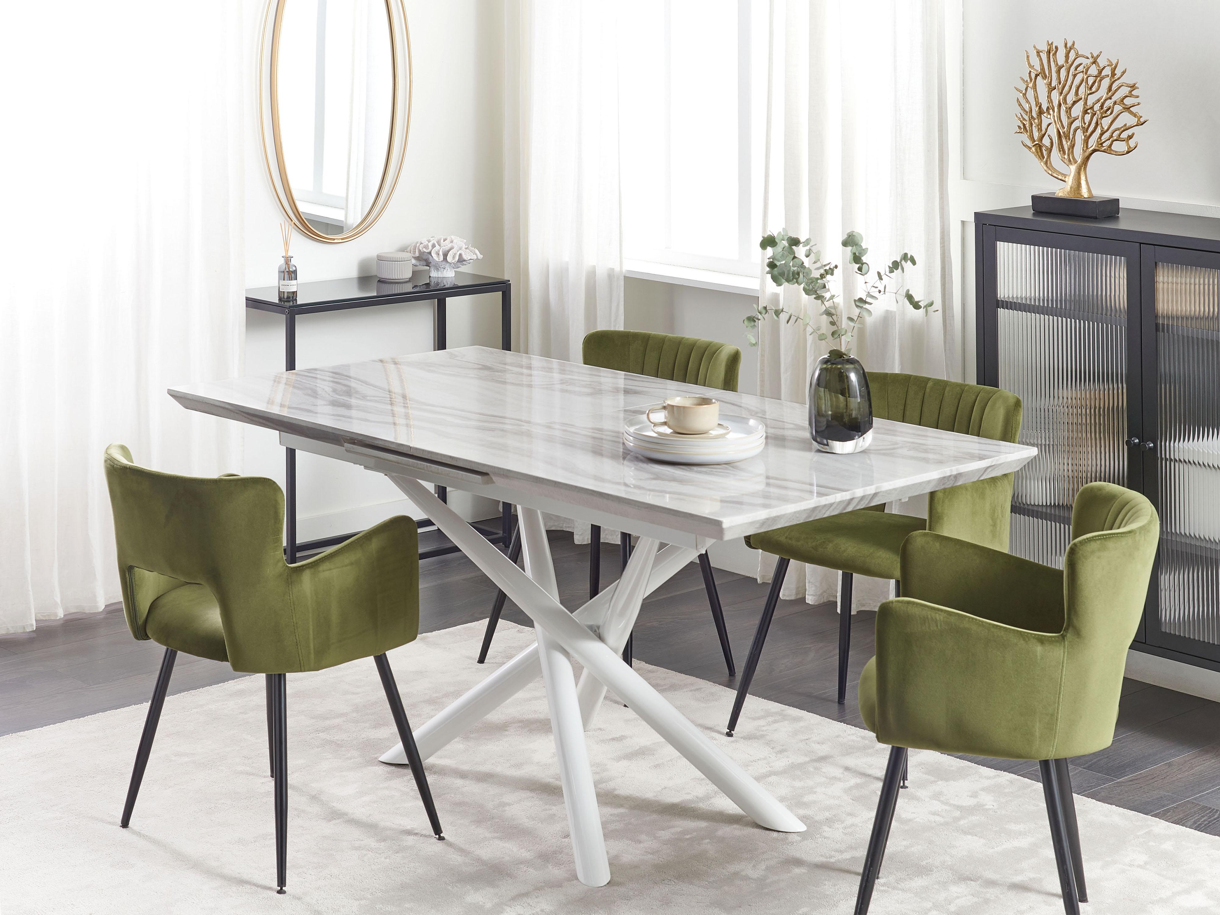 Eettafel uitschuifbaar MOIRA Wit 90 cm 160/200 cm