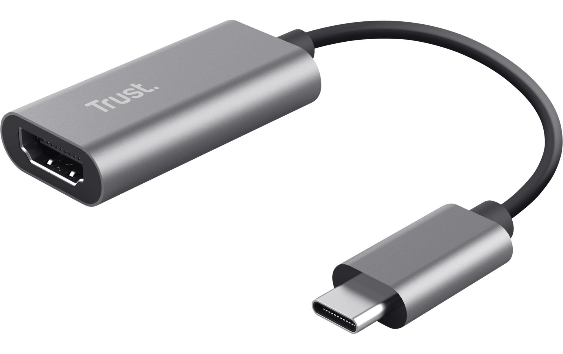 Adapter USB-C-auf-HDMI USB Type-C - HDMI, SilberUSB-C-auf-HDMI-Adapter mit Unterstützung für Ultra HD 4K Video und Mehrkanal-Audio