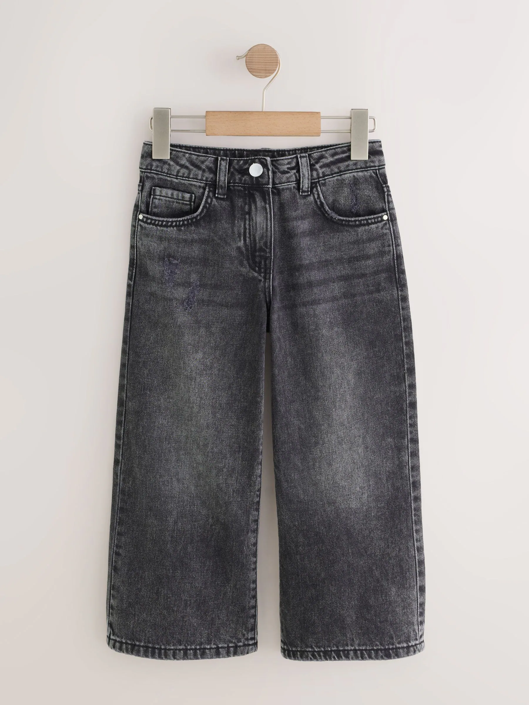 Zwarte wassing - Jeans met extra wijde pijpen (3-16jr)