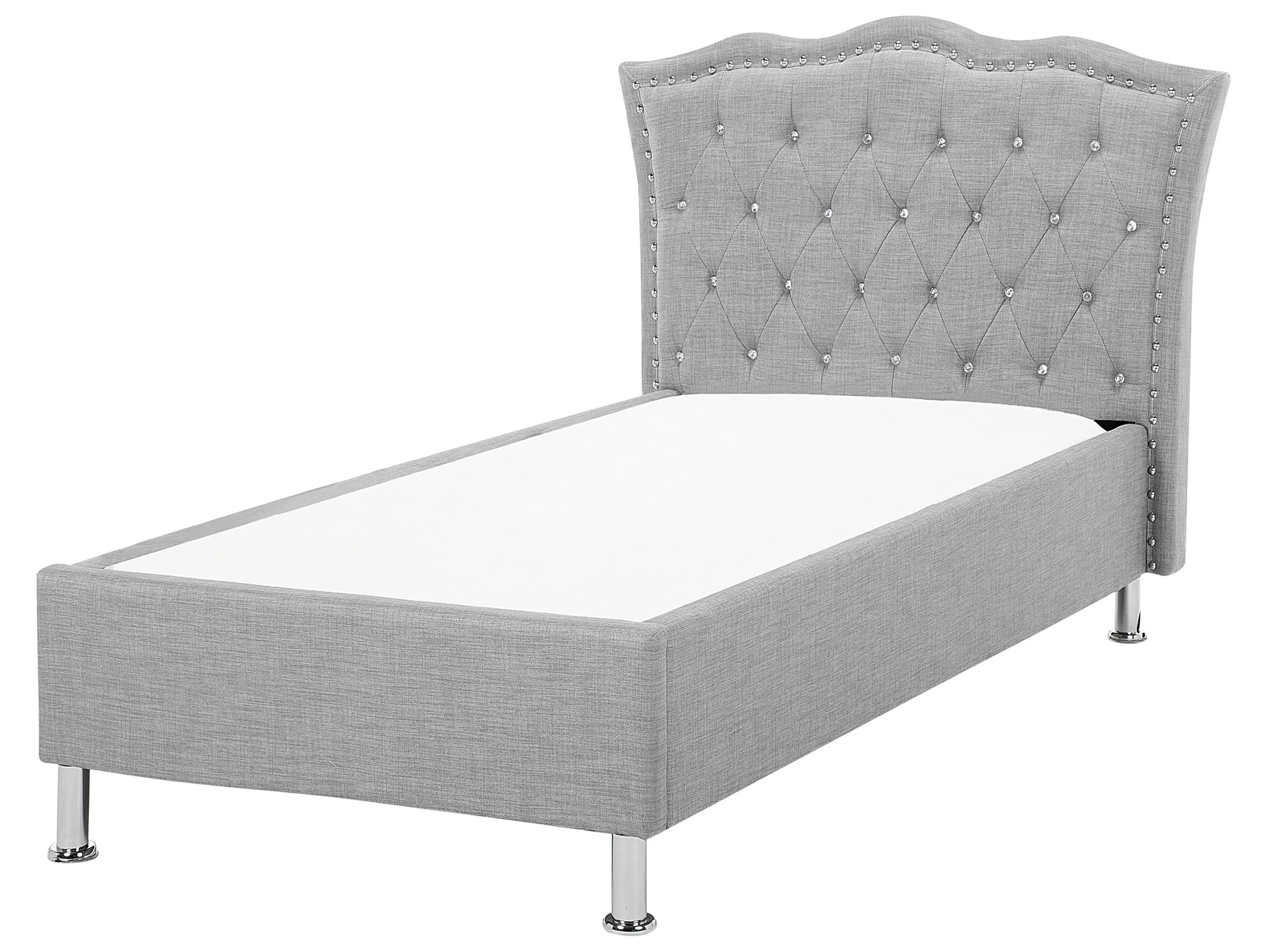 Bed Stof METZ 90 x 200 cm Lichtgrijs