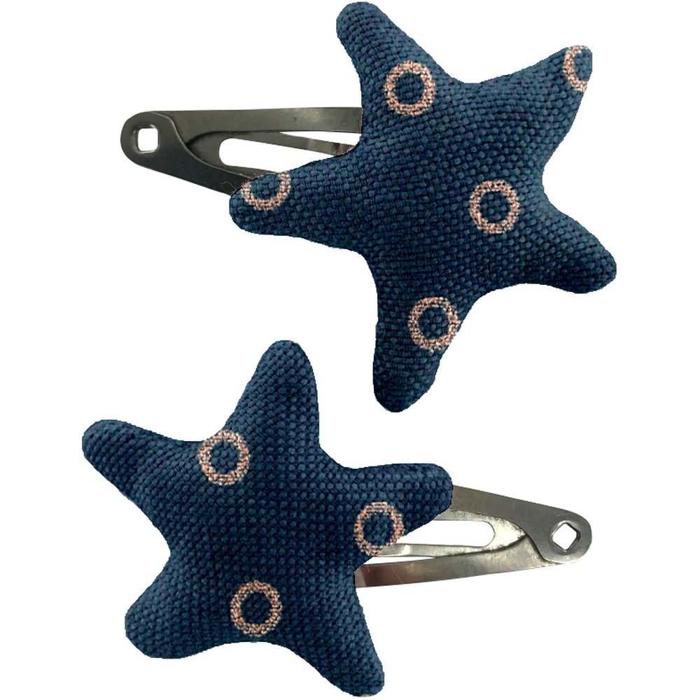 Barrettes Clic-Clac Étoile Bulle Bronze Marine