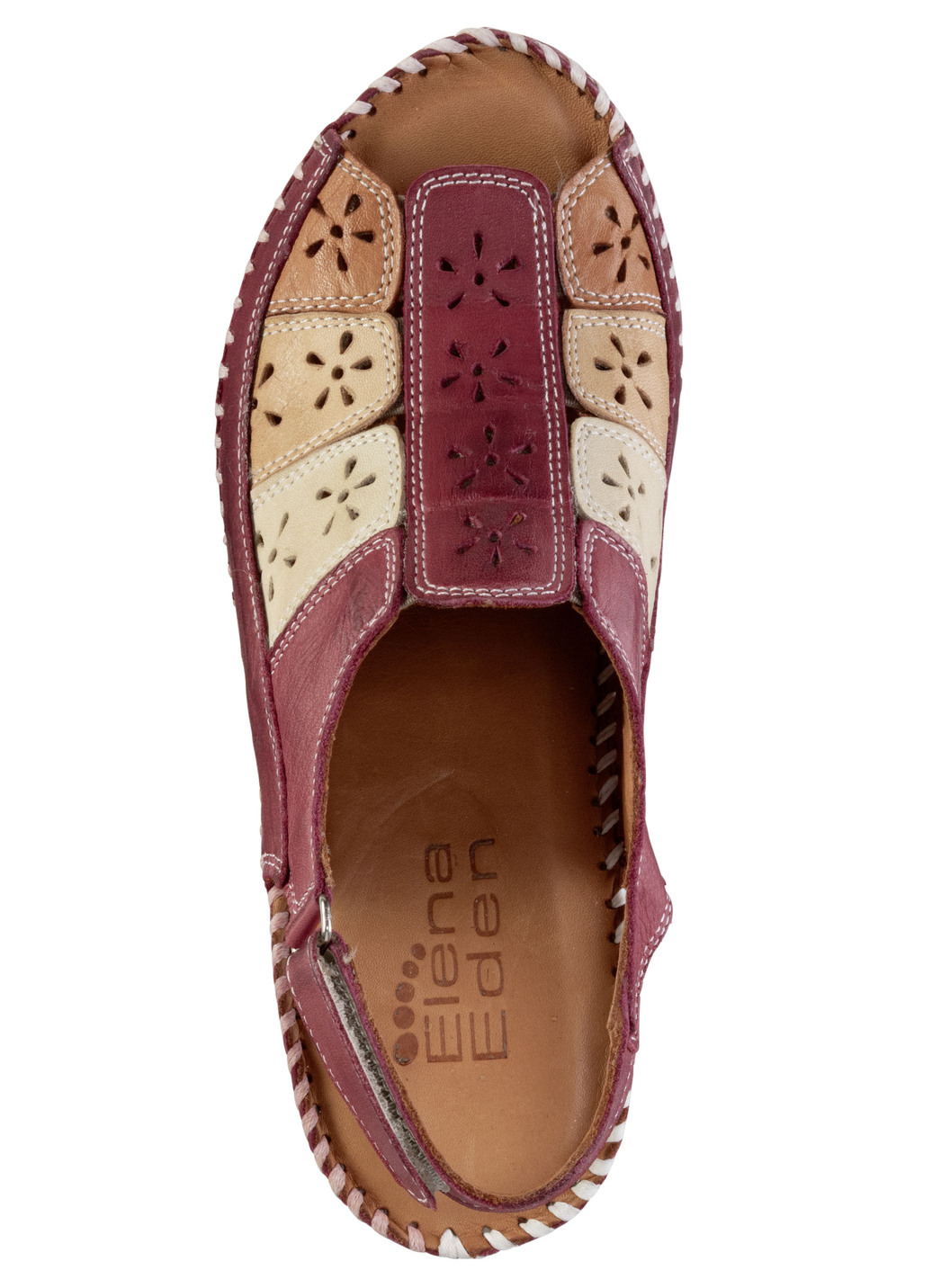 ELENA EDEN Sandalette aus weichem, perforiertem Nappaleder