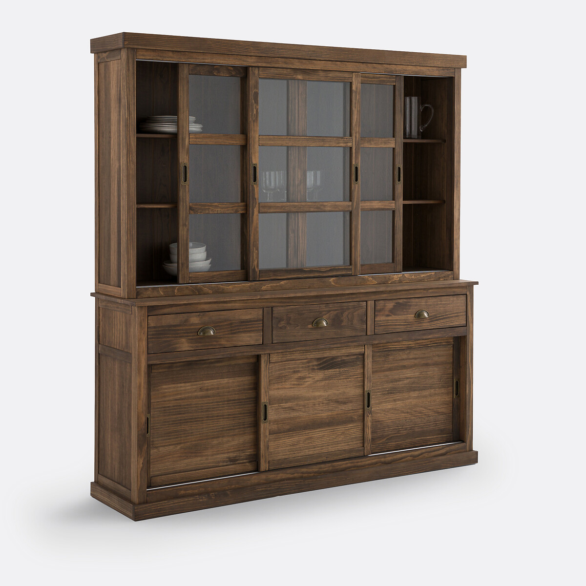 LA REDOUTE INTERIEURS<br>Cômoda com 3 portas de vidro, em MDF de pinho maciço Lunja