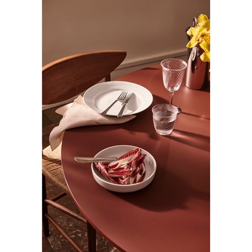 Royal Copenhagen Hvid Riflet Tallerken, White, Ø25 cm