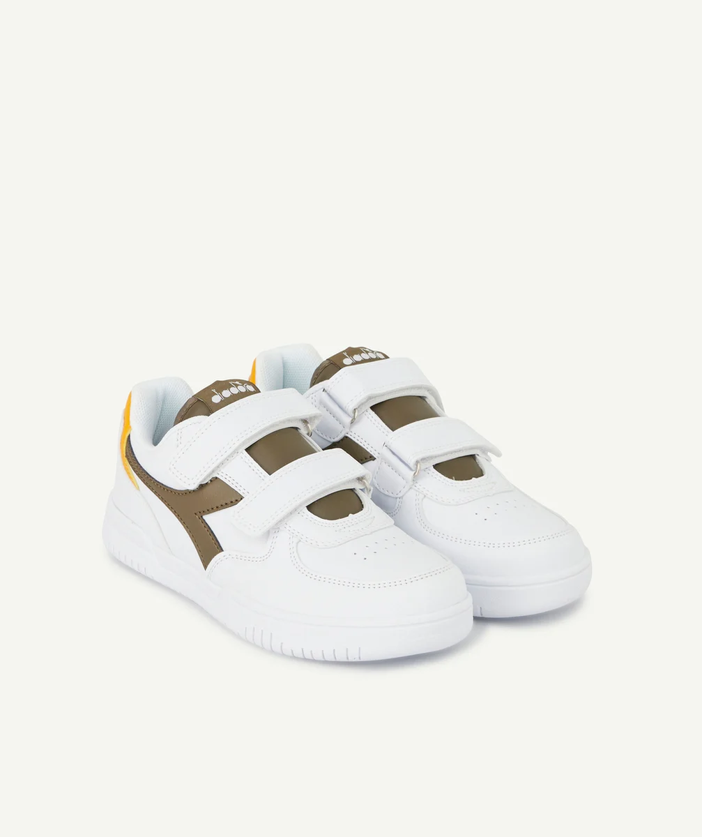 DIADORABASKETS BLANCHES KAKI ET ORANGE GARÇON