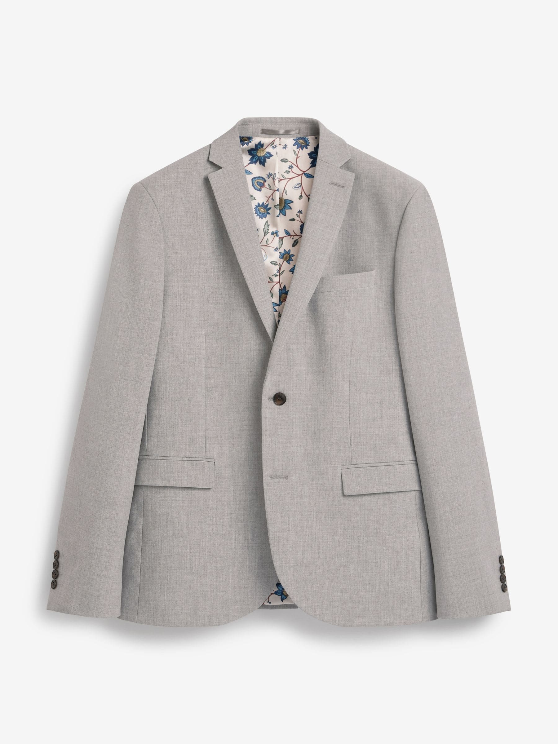 Lichtgrijs - Slim Fit - Meegevend stretchkostuumjasje