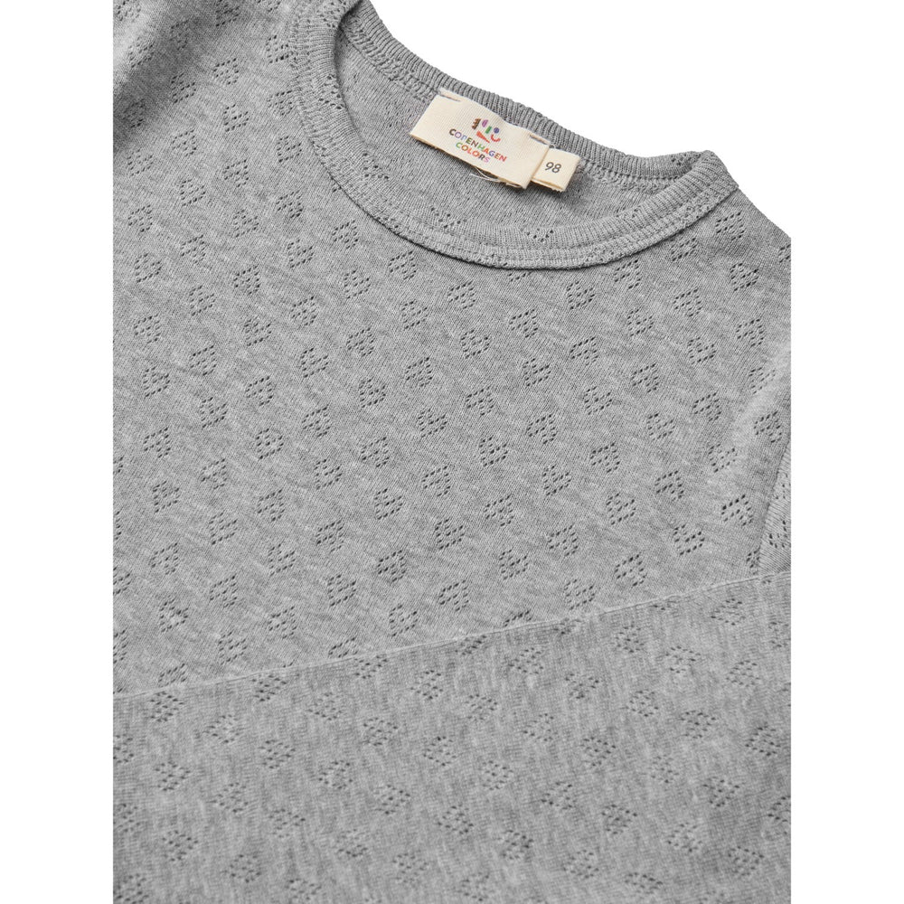 Køb COPENHAGEN COLORS Grey Mel. Pointelle Heart Ls Tee