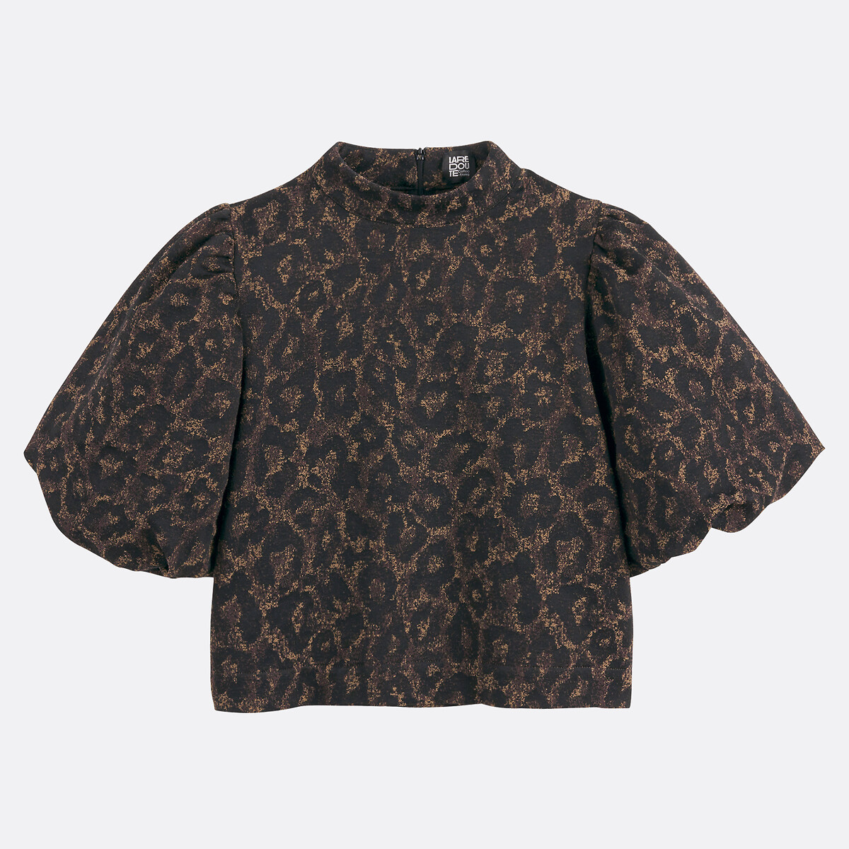 COLEÇÕES LA REDOUTE<br>Blusa com gola alta, jacquard de leopardo