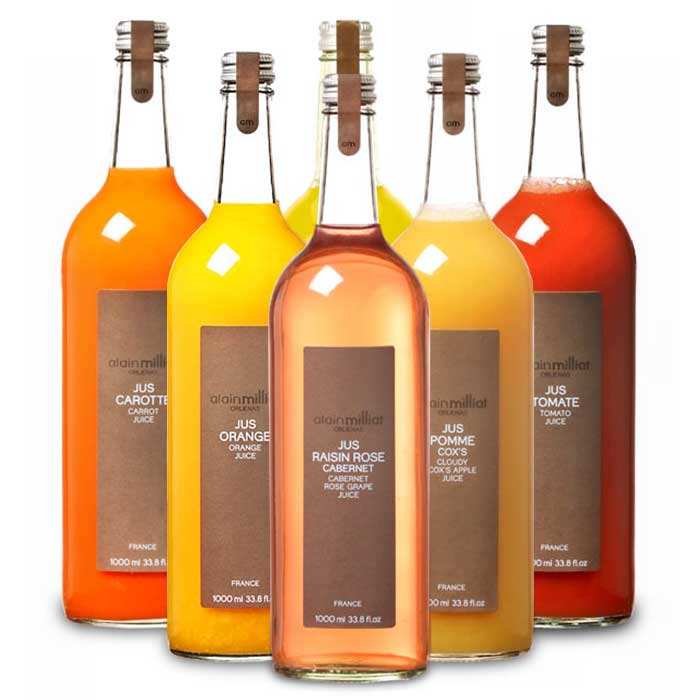 Assortiment pur jus de fruits Alain Milliat
