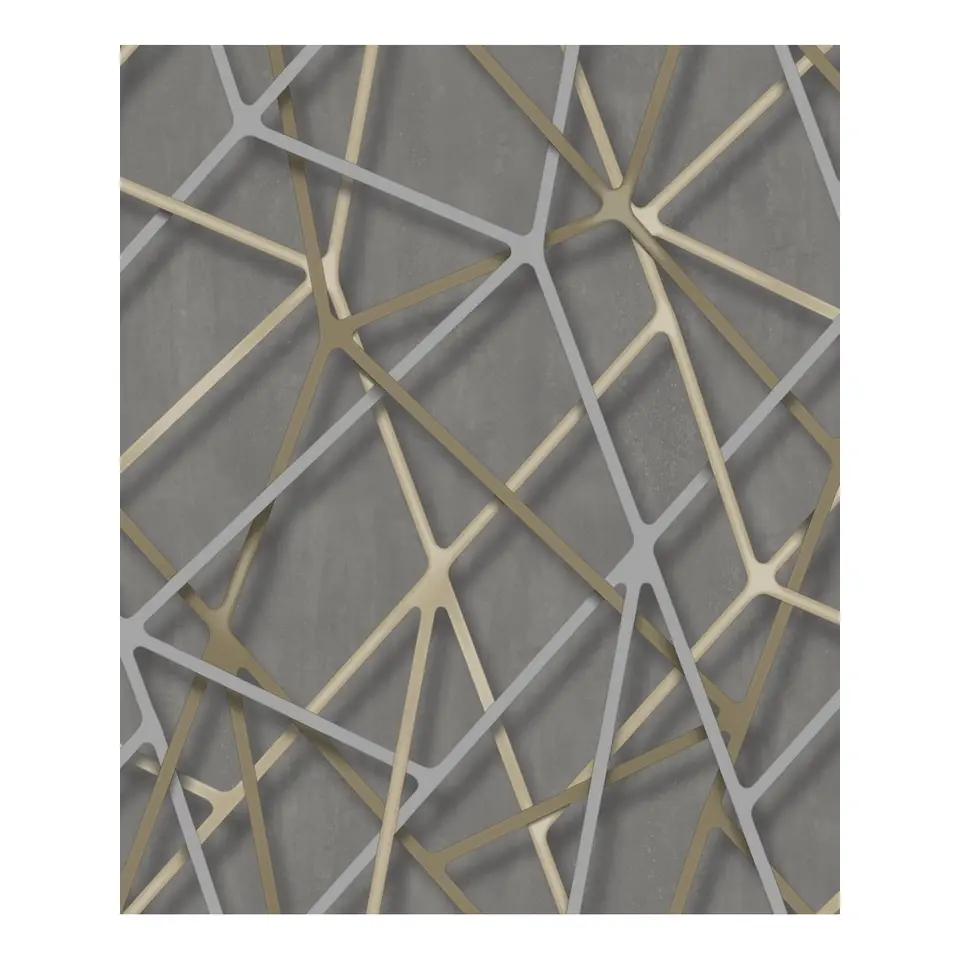 Dutch Wallcoverings - Galactik framework beige/goud - 0,53x10,05m