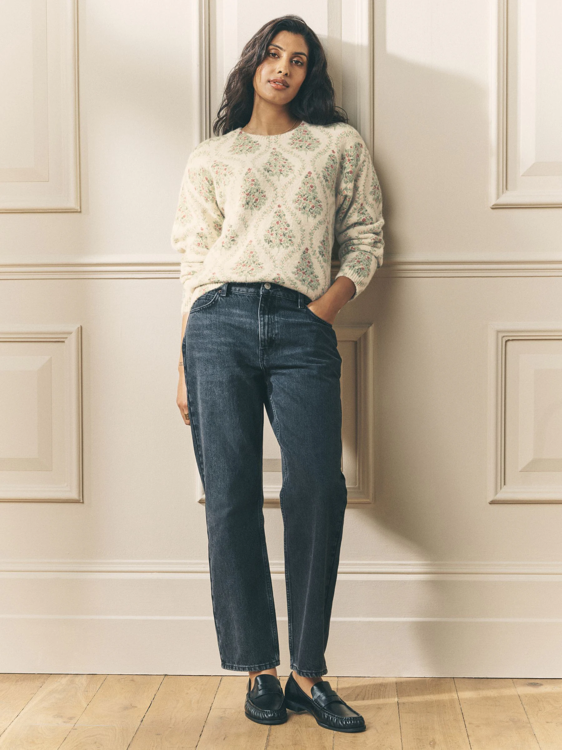 Laura Ashley feestelijke Kerstmis Trui met een vleugje wol