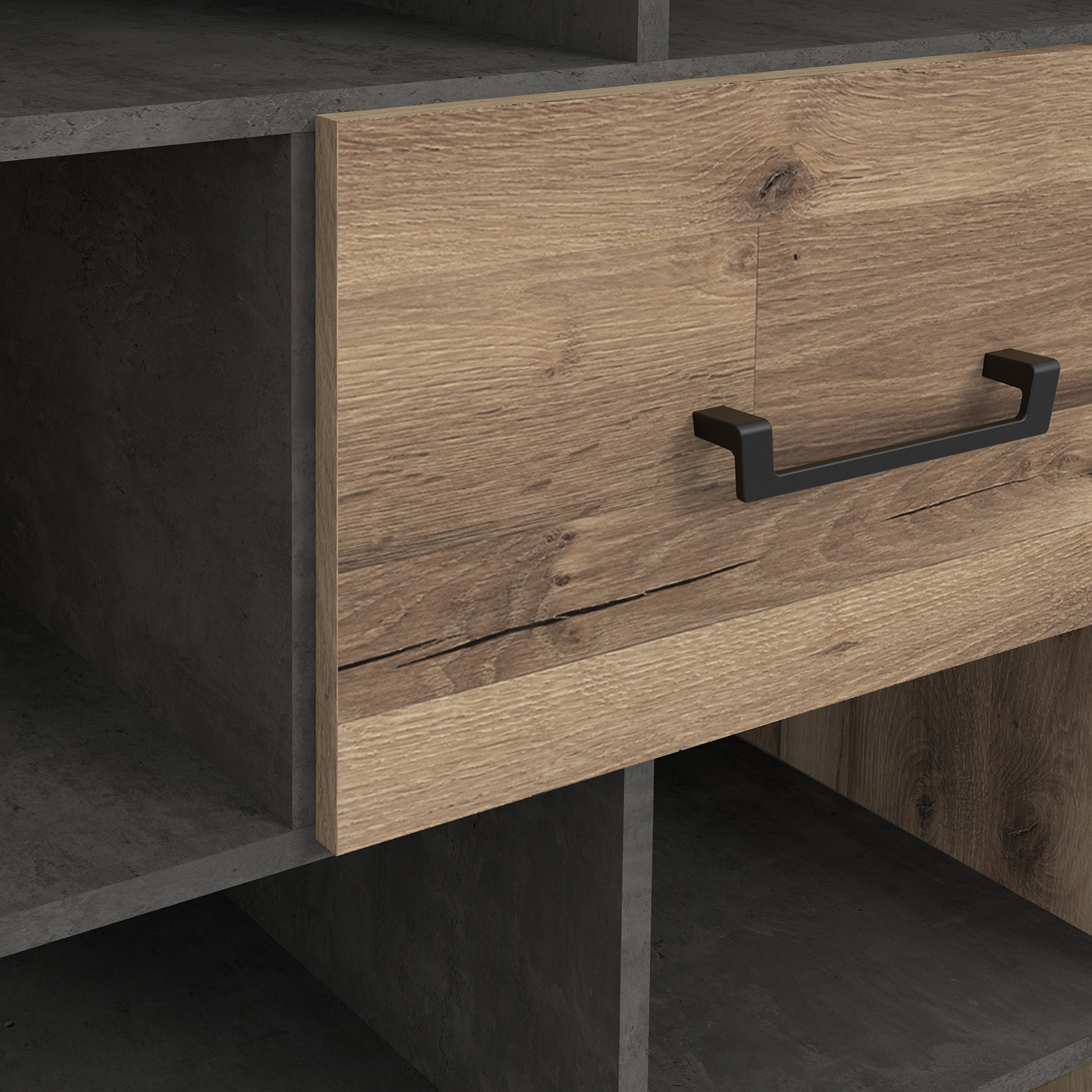 Regal - Stabeiche - Betonoptik - 94 cm breit