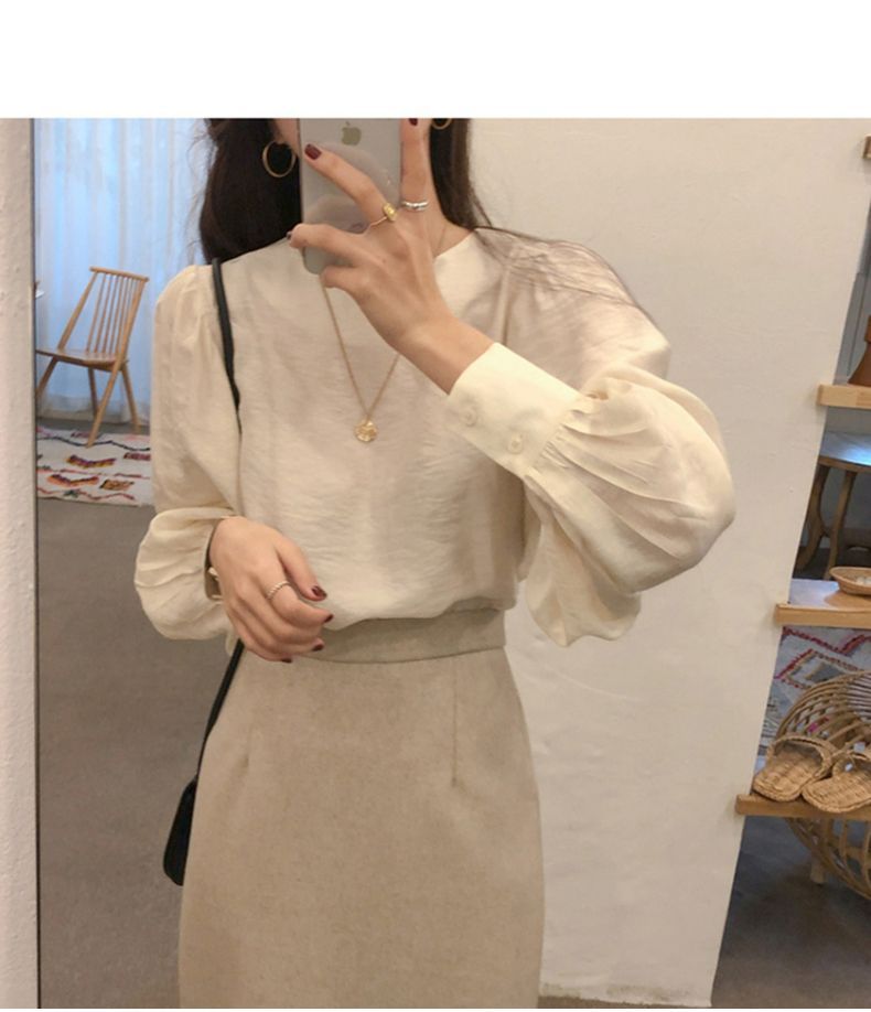 JOWI - Effen blouse met pofmouwen