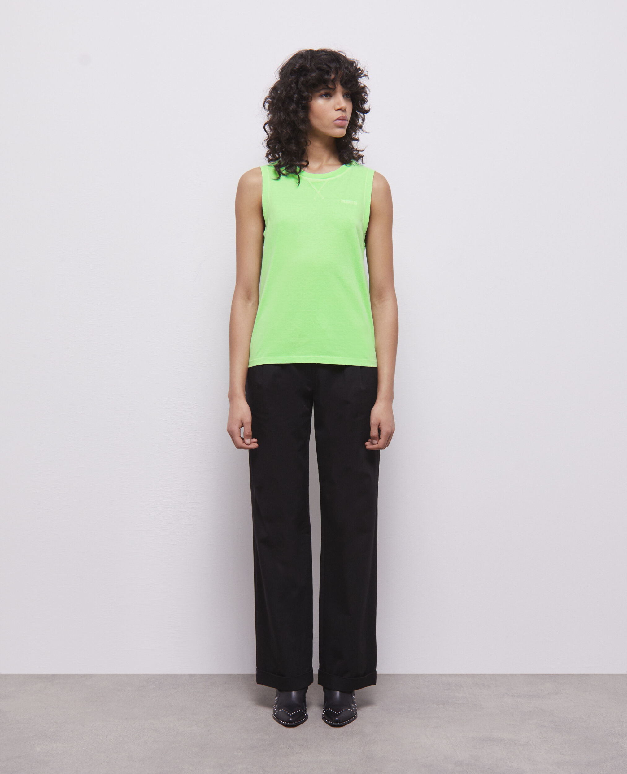 T-shirt vert fluo avec logo