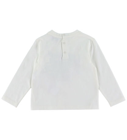 Emporio Armani Bluse - Hvid m. Støvet Bl?