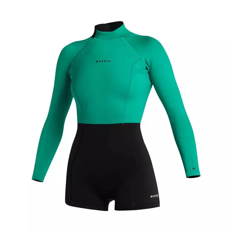Combinaison shorty femme MYSTIC Lunar Longarm 2/2mm Bzip Black / Green