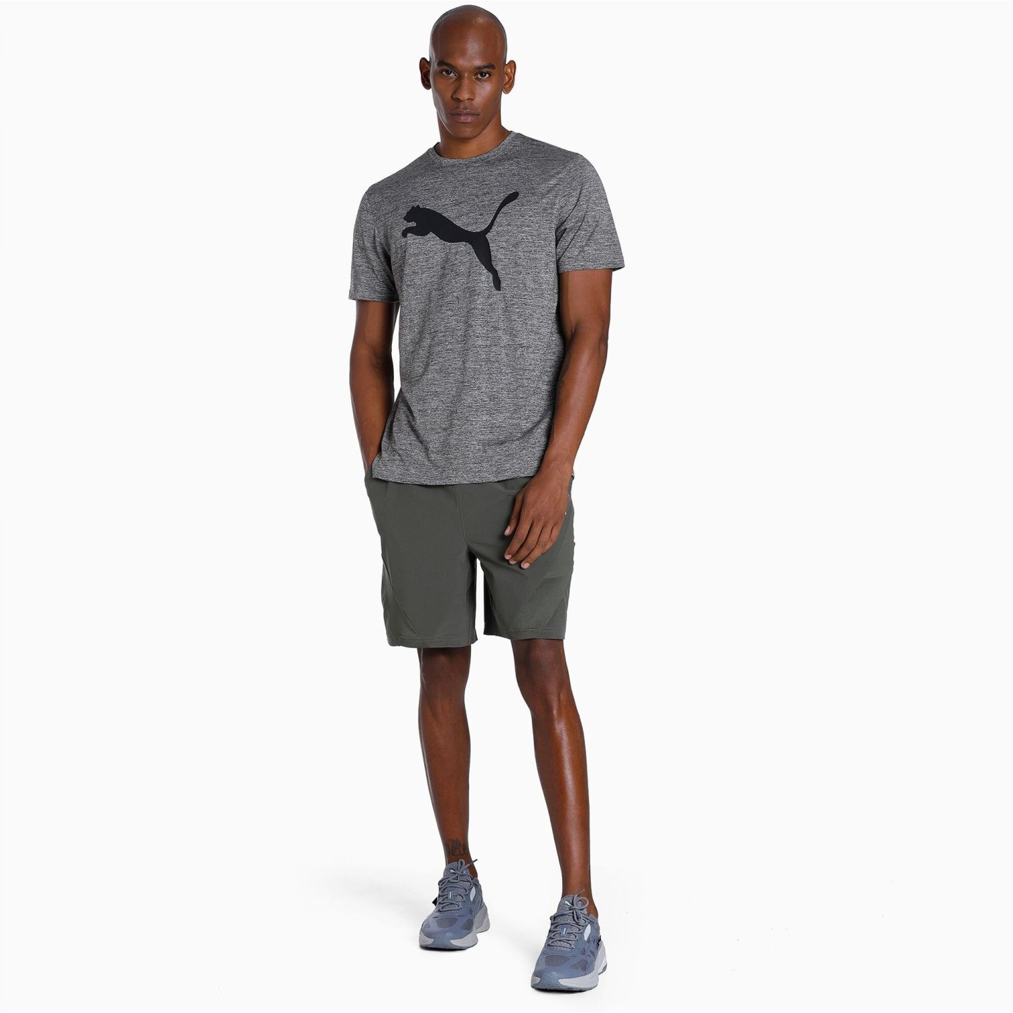 PumaTRAIN FAV HEATHER CAT TEE