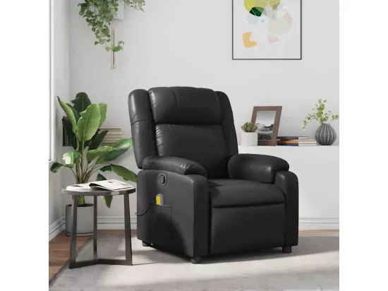 Fauteuil de massage inclinable Noir Similicuir