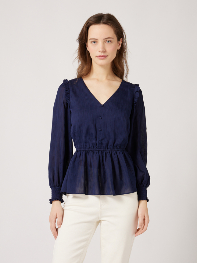 Blouse col v