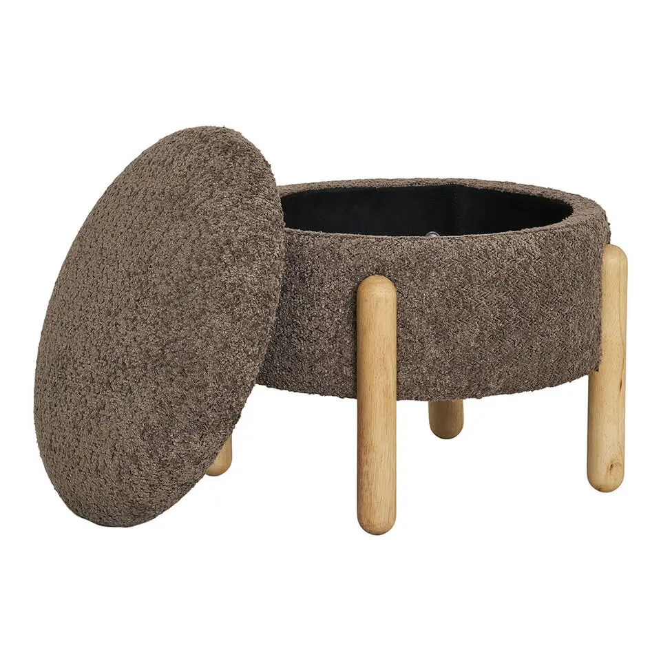 Hioshop Medas poef Met opberging bruin