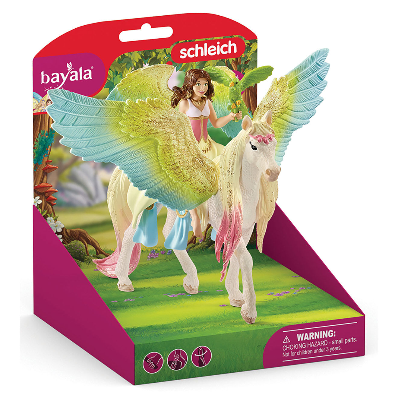 Schleich Fée Surah avec un pégase scintillant multicolore