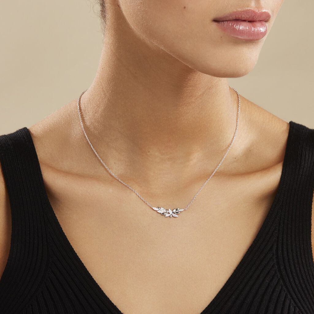 Collier Cesarine Argent Blanc Oxyde De Zirconium