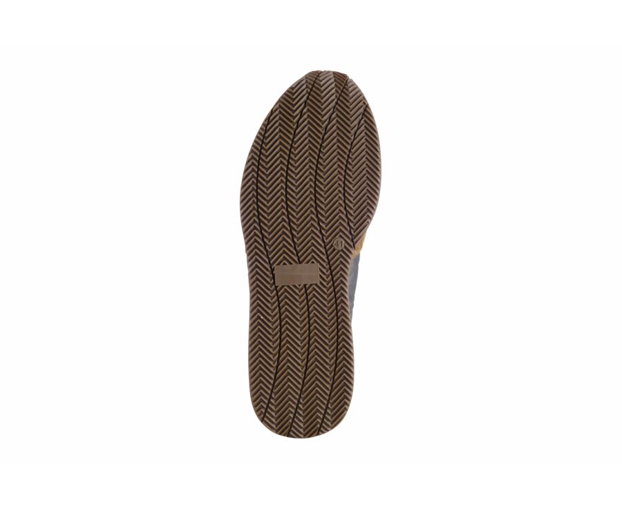 Sneakers homme velours Chamois et Kaki - NIRRANDA