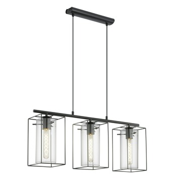 Eglo hanglamp Loncino zwart 74,5x15 cm (lxb)