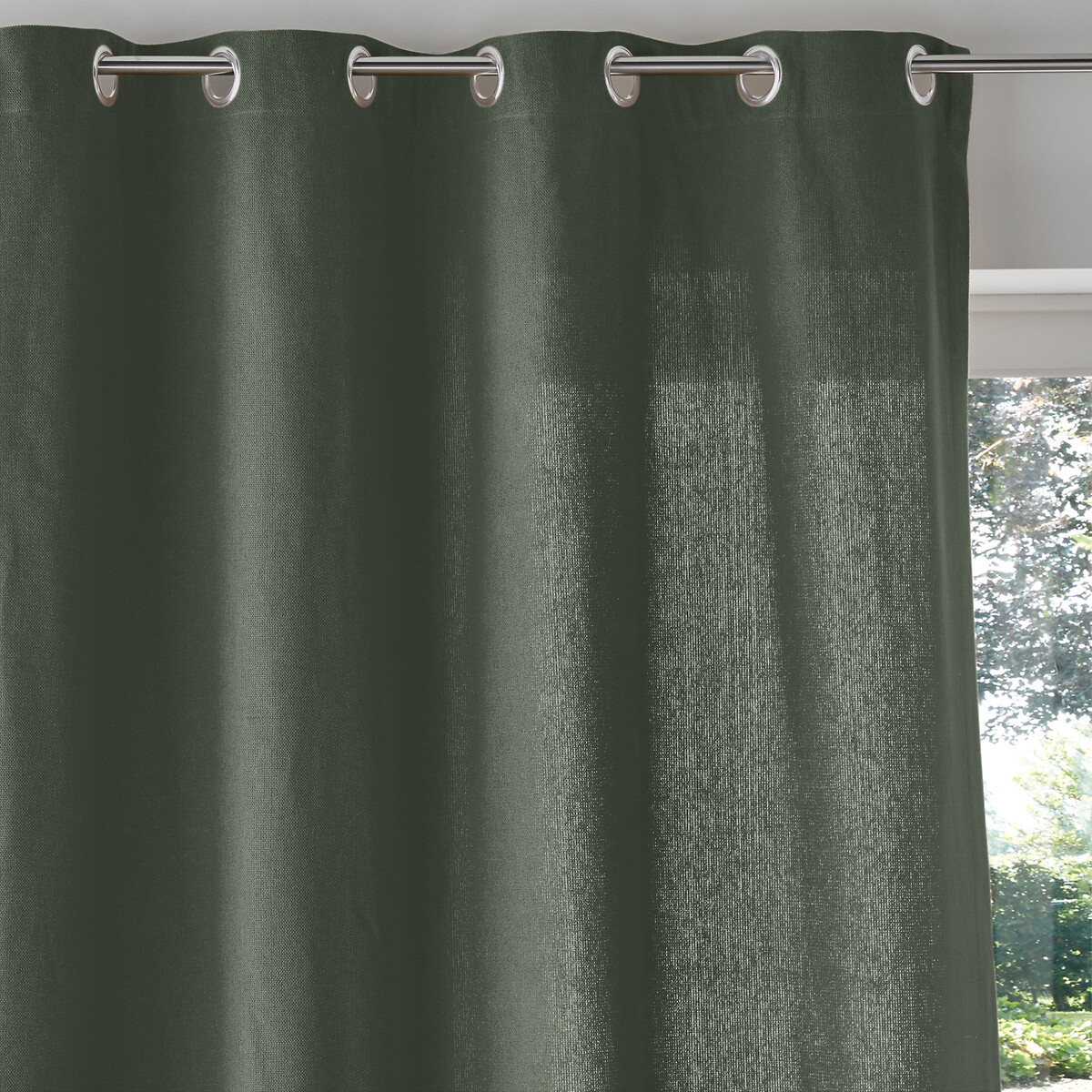 LA REDOUTE INTERIEURS<br>Cortina lisa com ilhós, feita de algodão tecido Panamá