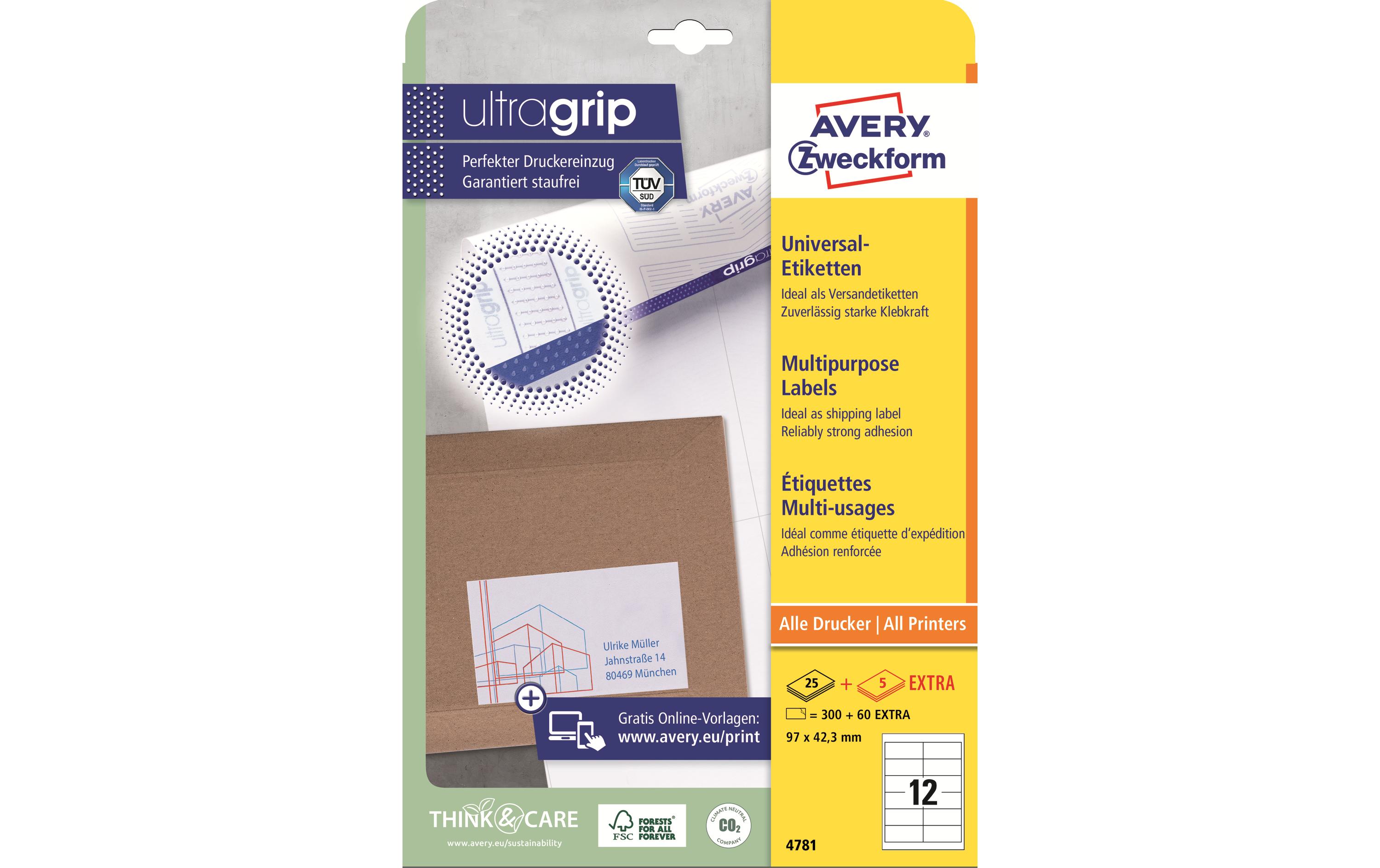 Universal-Etiketten 4781 97 x 42.3 mm, 25 BlattWeisse Aufkleber, permanent haftend