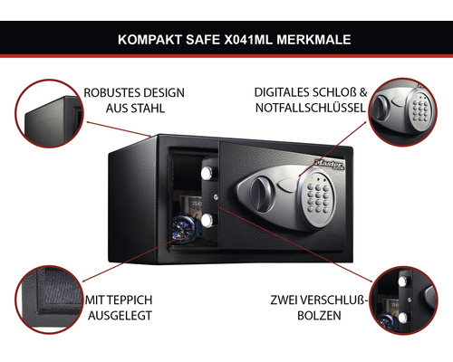 Master Lock X041ML zwarte meubelkluis met elektronisch slot