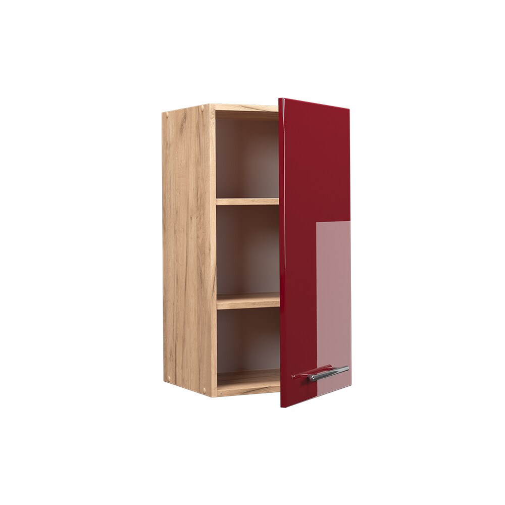 Vicco Hängeschrank Küchenschrank Küchenmöbel Fame-Line Eiche Rot Bordeaux modern 40 cm Küche Einbauküche Hängeschrank Drehtür Einlegeboden Küchenzeile Hochglanz