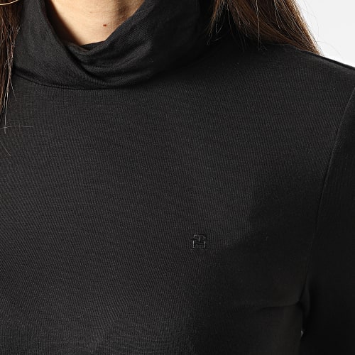 Tee Shirt Manches Longues Col Roulé Femme 6138 Noir